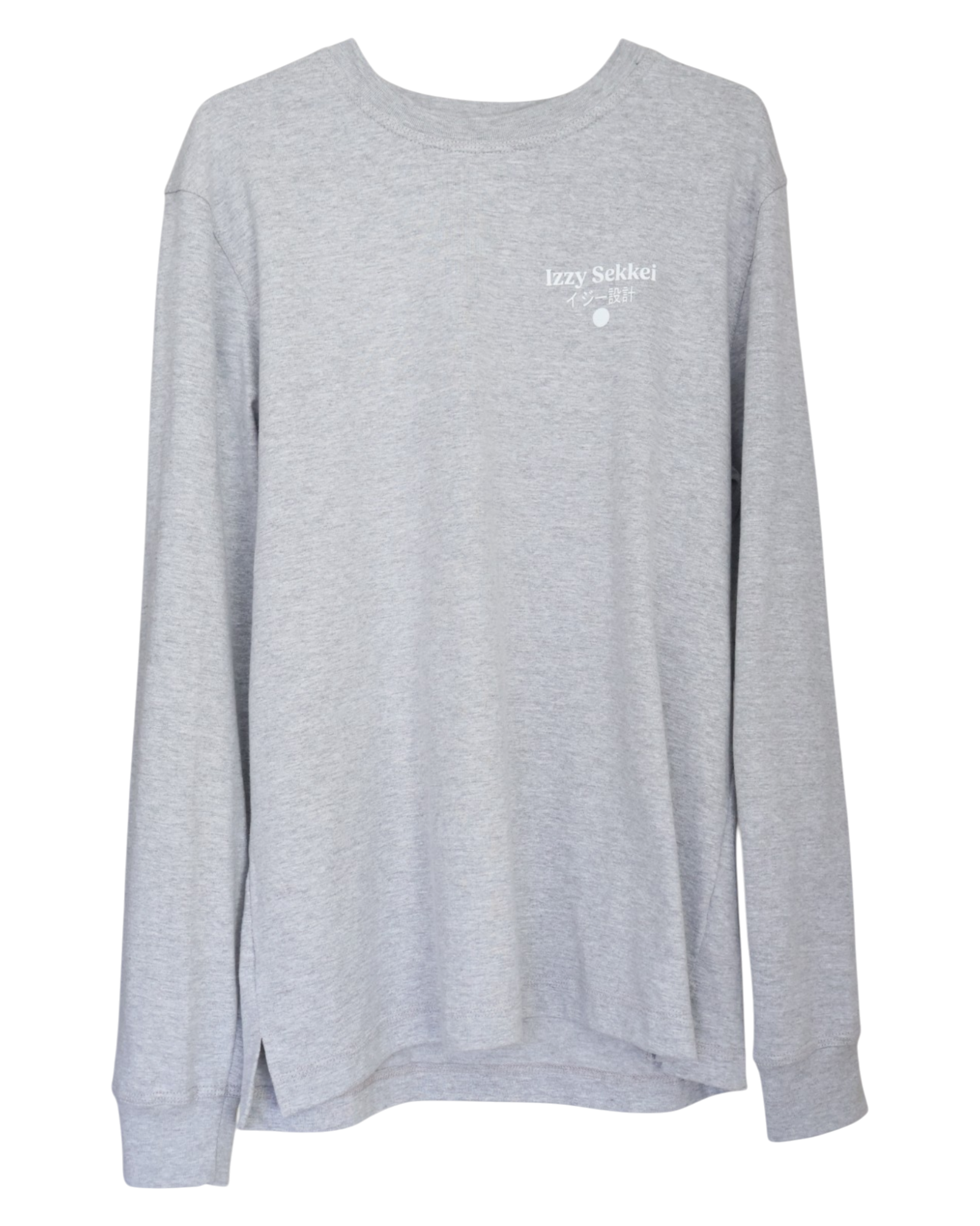 IZZY SEKKEI LOGO LONG SLEEVE T-SHIRT - MELANGE GREY