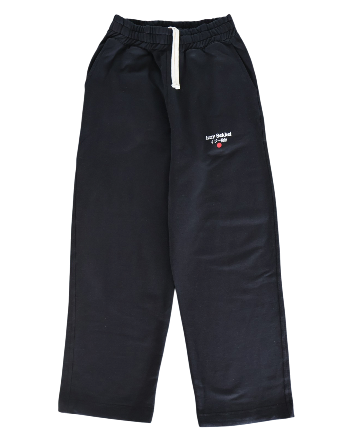 IZZY SEKKEI  LOGO SWEATPANTS - BLACK