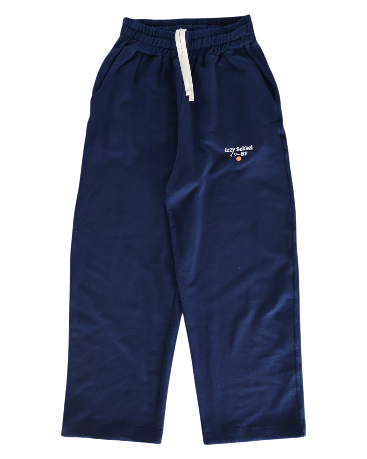 IZZY SEKKEI  LOGO SWEATPANTS -  NAVY