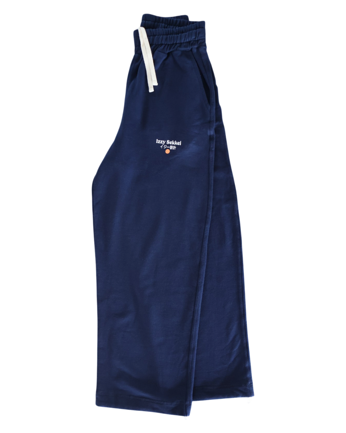 IZZY SEKKEI  LOGO SWEATPANTS -  NAVY