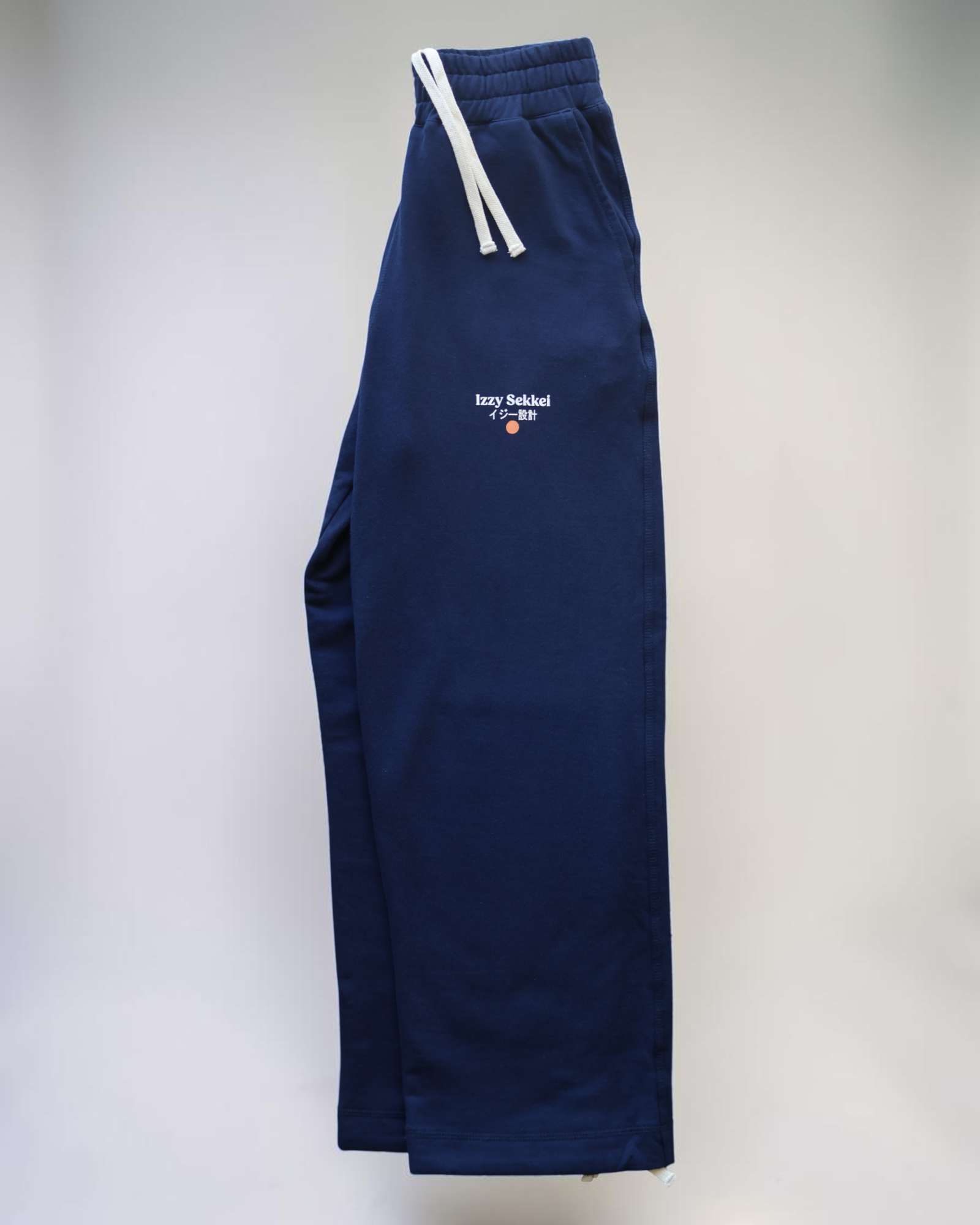 IZZY SEKKEI  LOGO SWEATPANTS -  NAVY