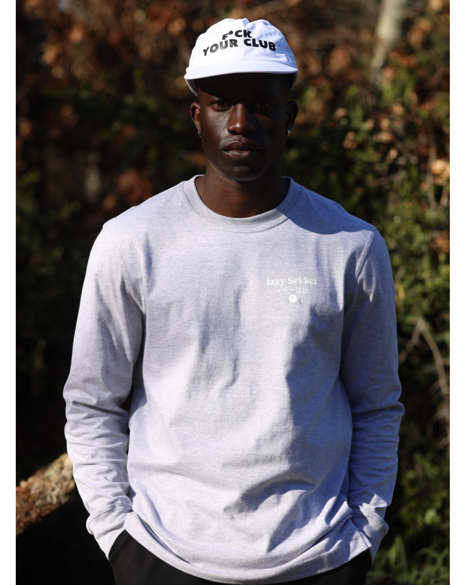 IZZY SEKKEI LOGO LONG SLEEVE T-SHIRT - MELANGE GREY